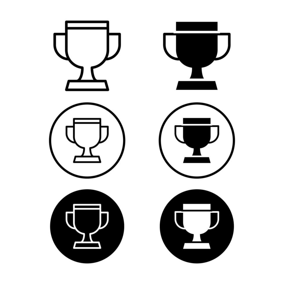 simple set trophy icon vector illustration logo design, isolated on white