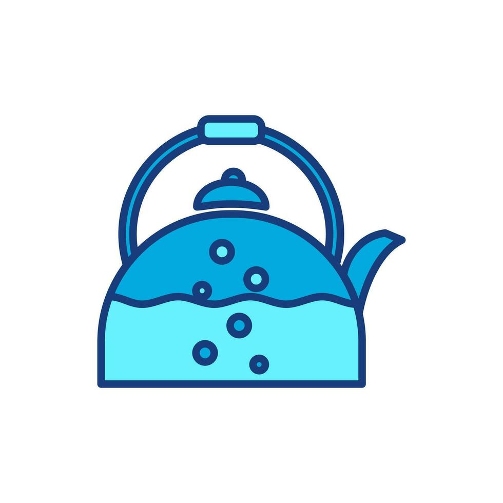 Boiling water in pot icon, boiling water in gas stove symbo signs set on white background vector