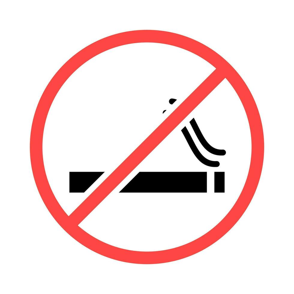 no smoking icon isolated on white background vector