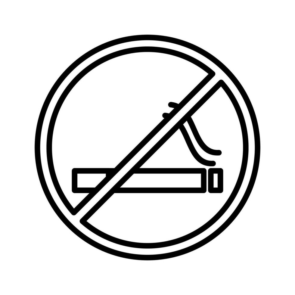 no smoking icon isolated on white background vector