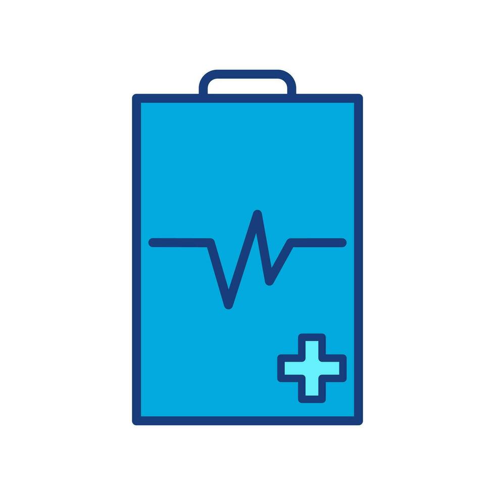cardiology wave monitor report blank icon, medical signs set on white background vector