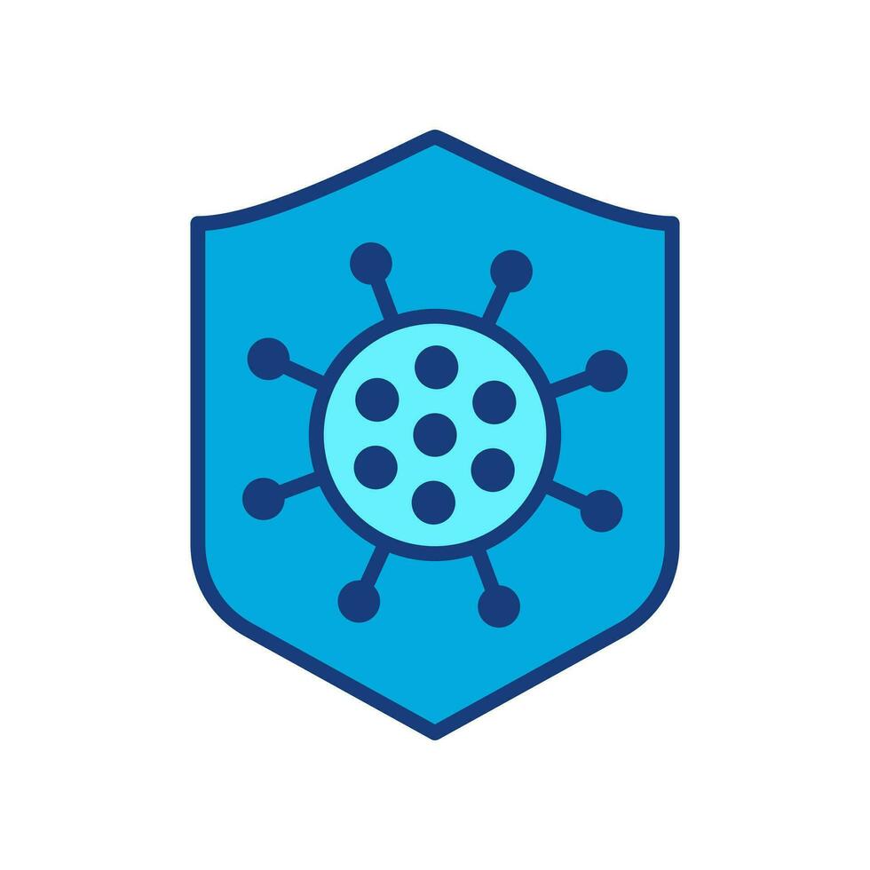 Immune system concept. Hygienic medical black shield protecting from virus.vector graphic web symbol on white background - editable vector