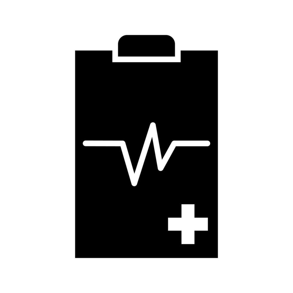 cardiology wave monitor report blank icon, medical signs set on white background vector