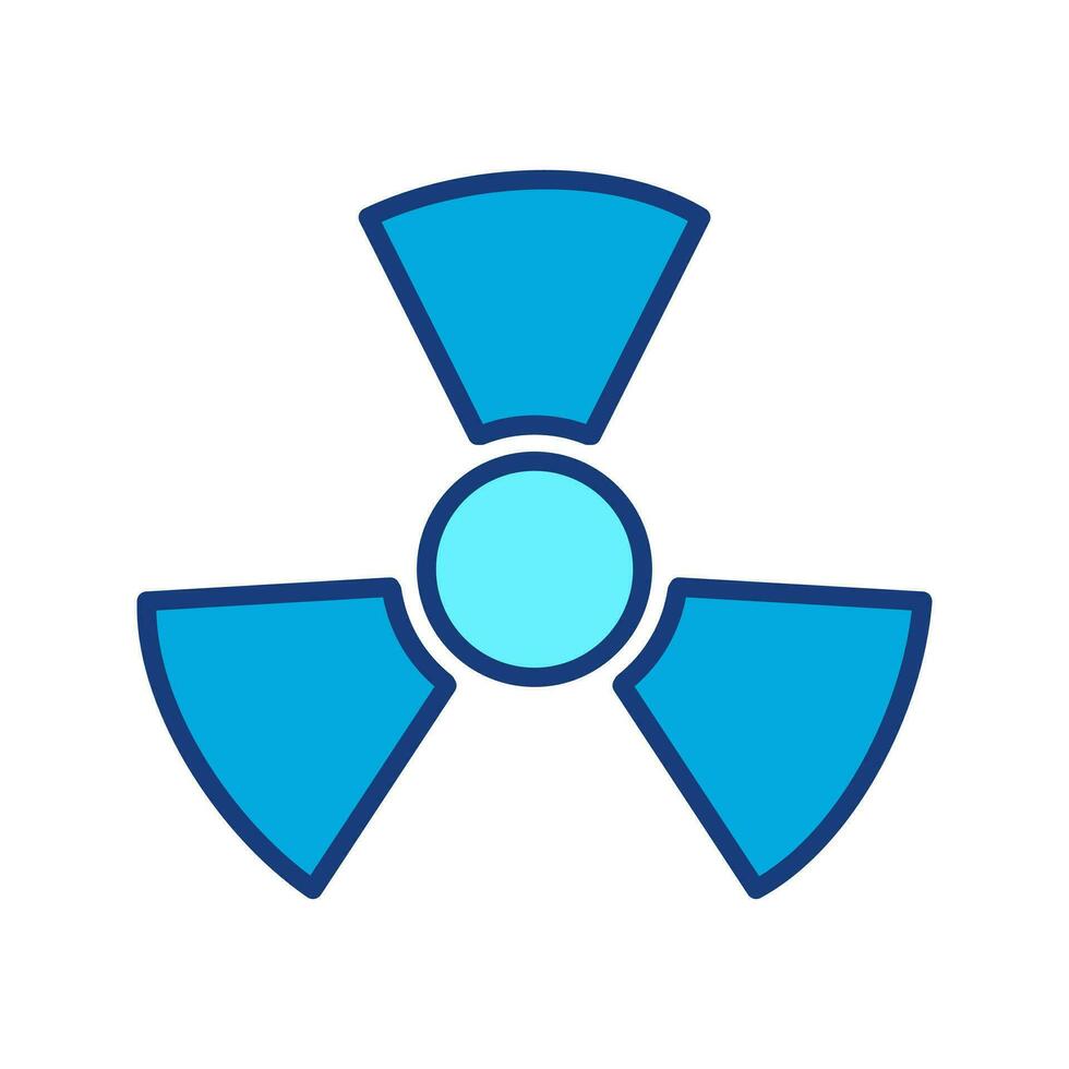 Radioactive symbol icon. Nuclear radiation warning sign. Atomic energy logo. isolated on white background. vector