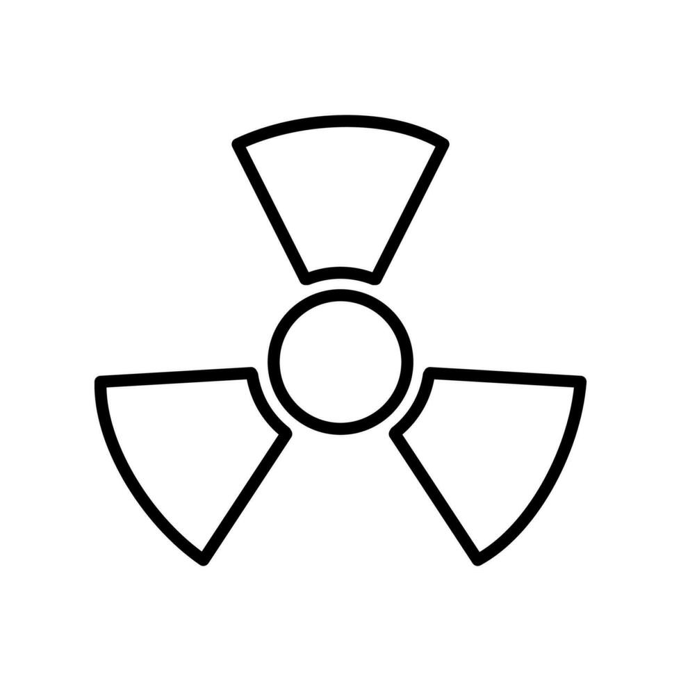 radioactivo símbolo icono. nuclear radiación advertencia signo. atómico energía logo. aislado en blanco antecedentes. vector