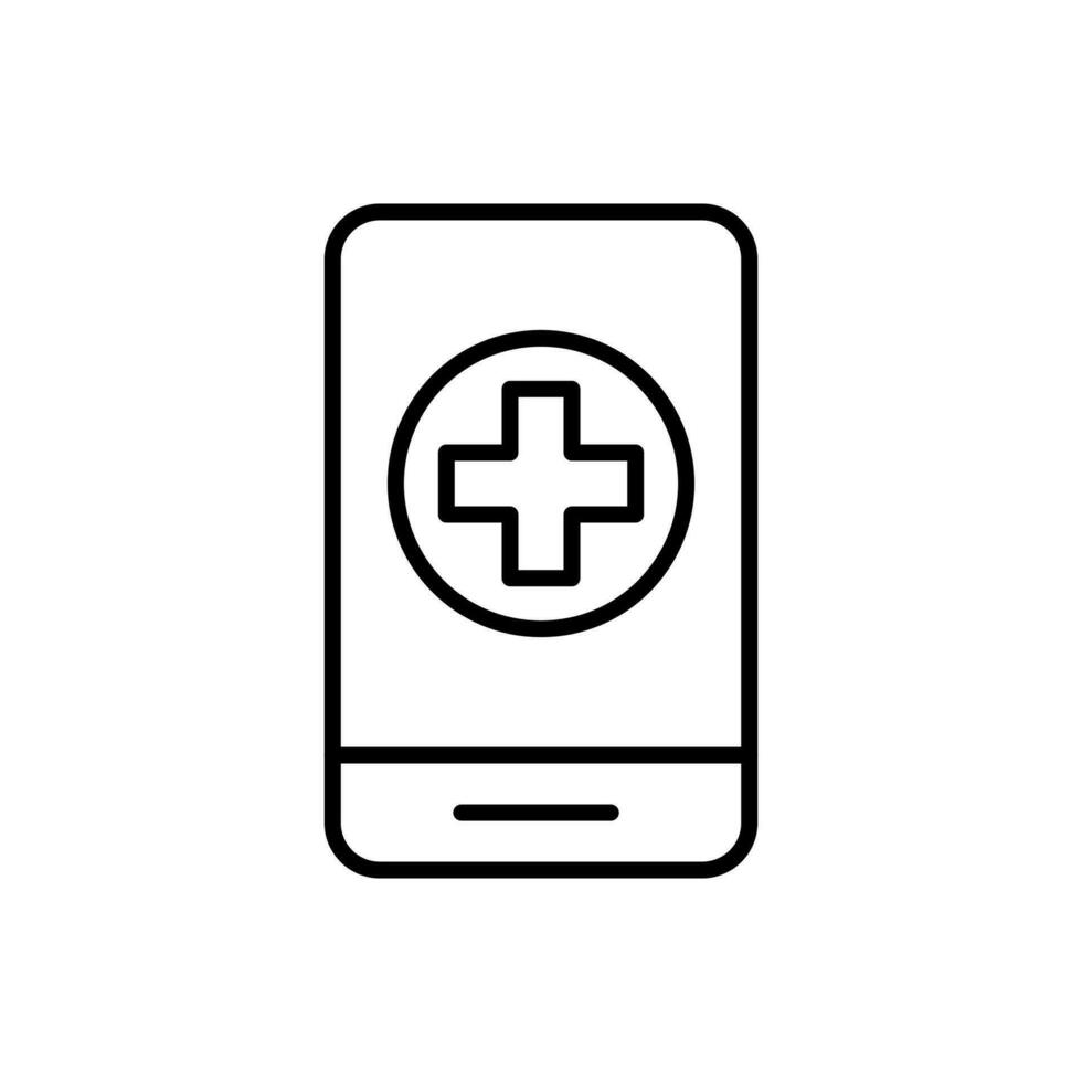 call doctor icon, online phone medical help, health consultation, emergency call, web symbol on white background - editable vector
