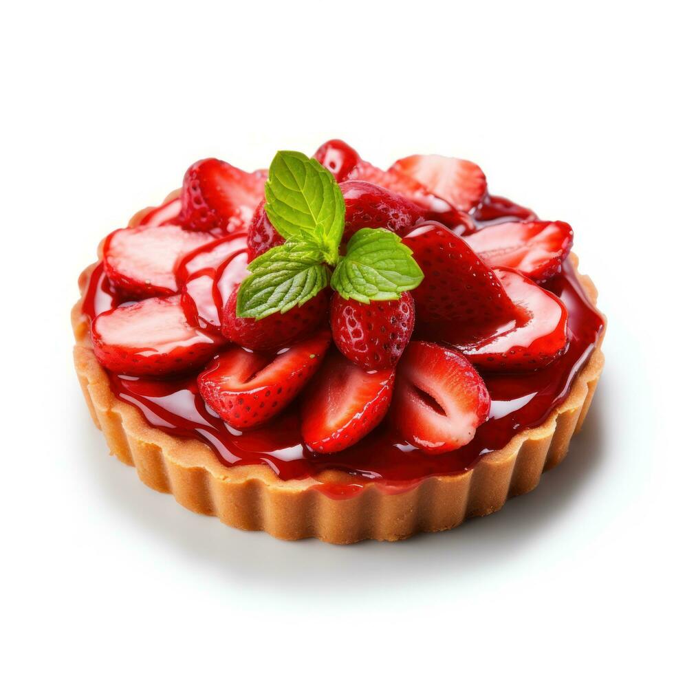 Tart with berries isolated photo