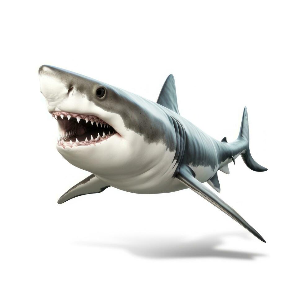 Angry shark isolated photo