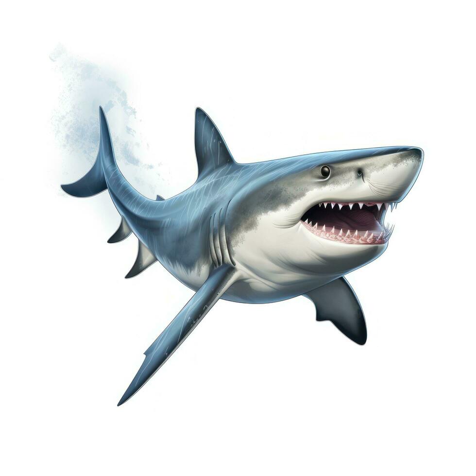 Angry shark isolated photo