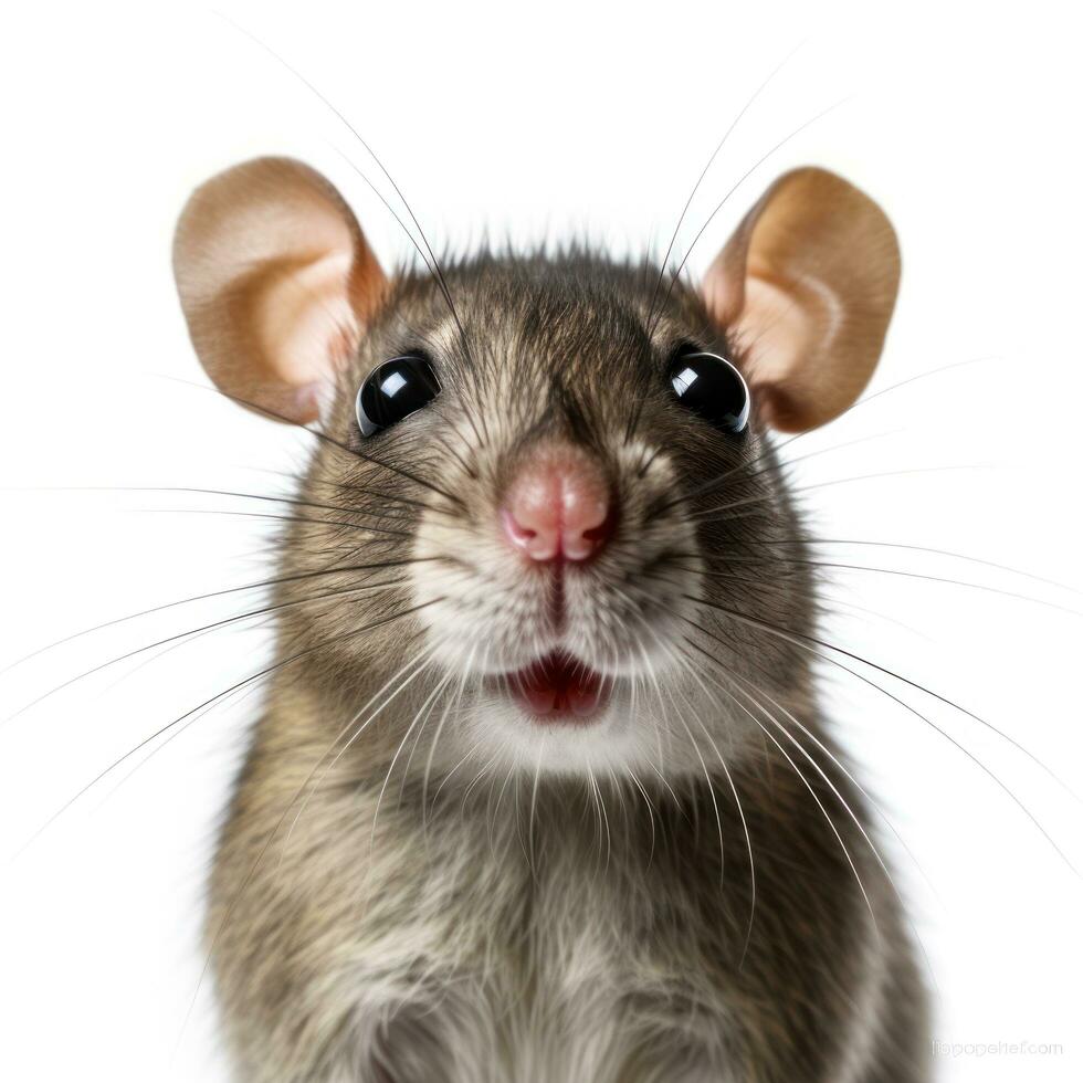 Cute rat face isolated photo