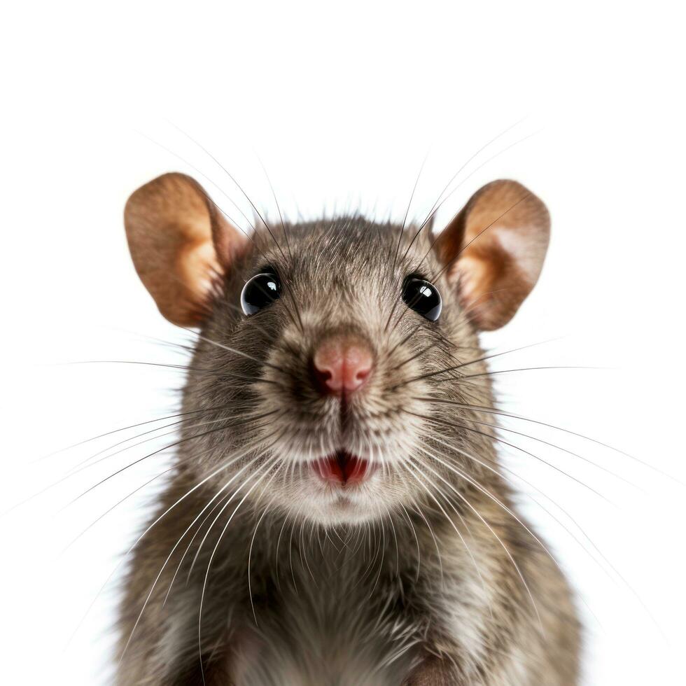 Cute rat face isolated photo