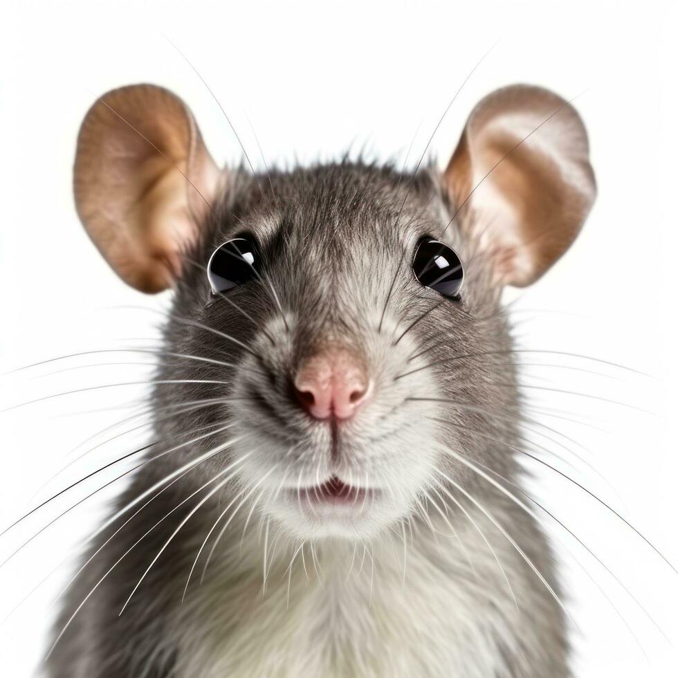 Cute rat face isolated photo