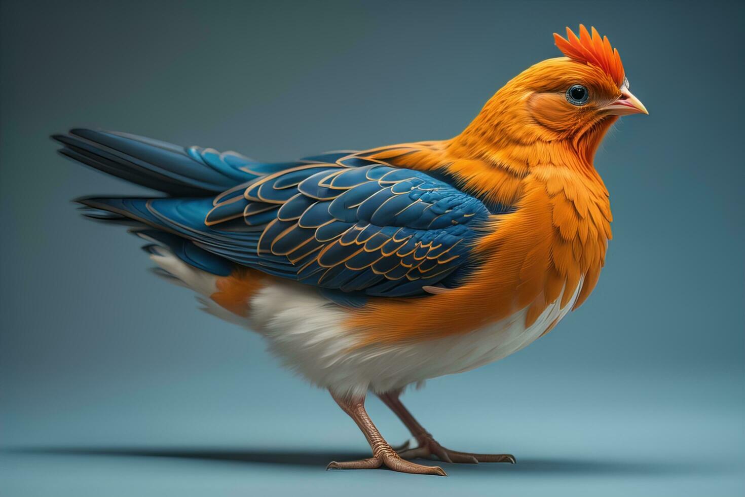 Colorful chicken on a solid color background, studio photo. ai generative photo