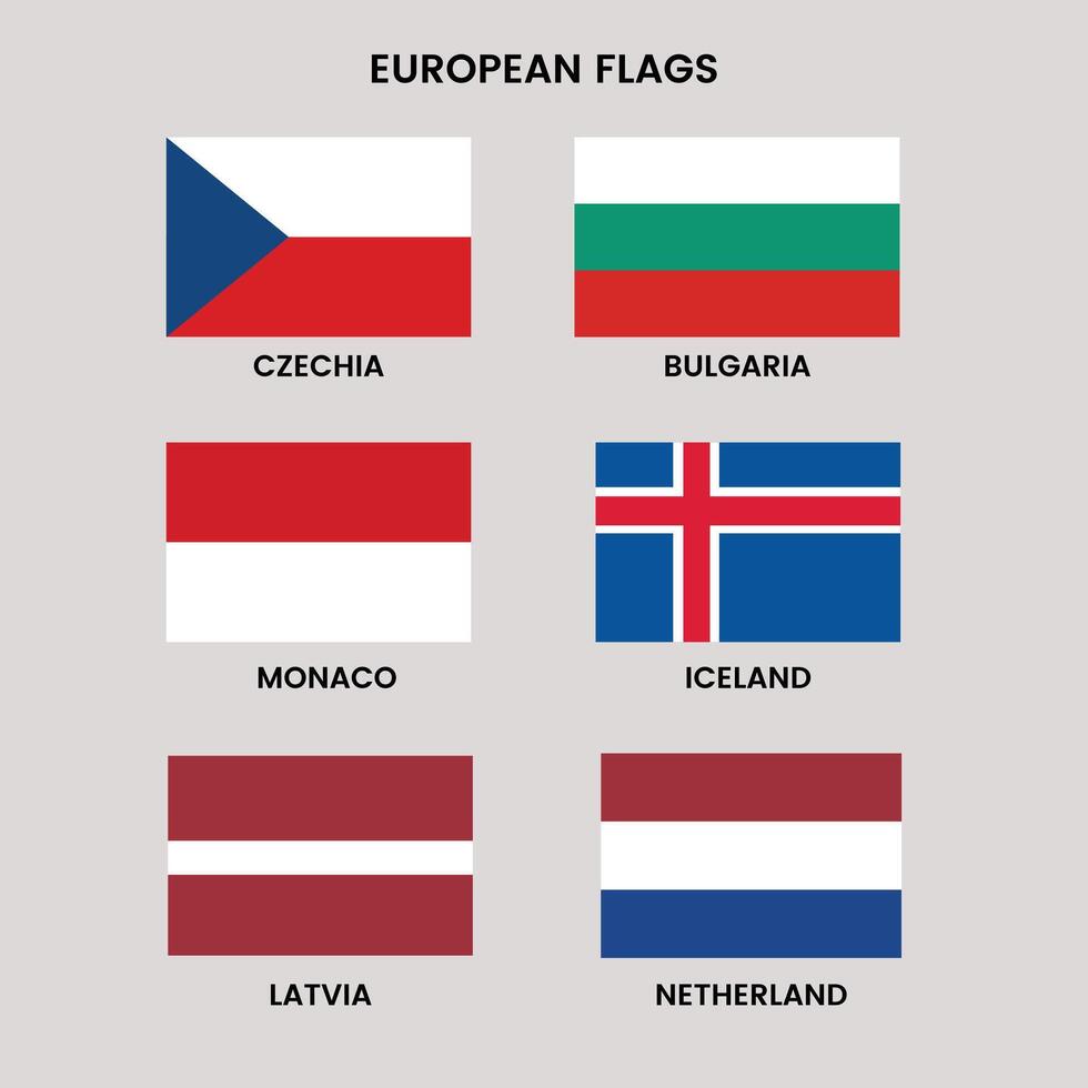 European Continent Rectangle flag vector