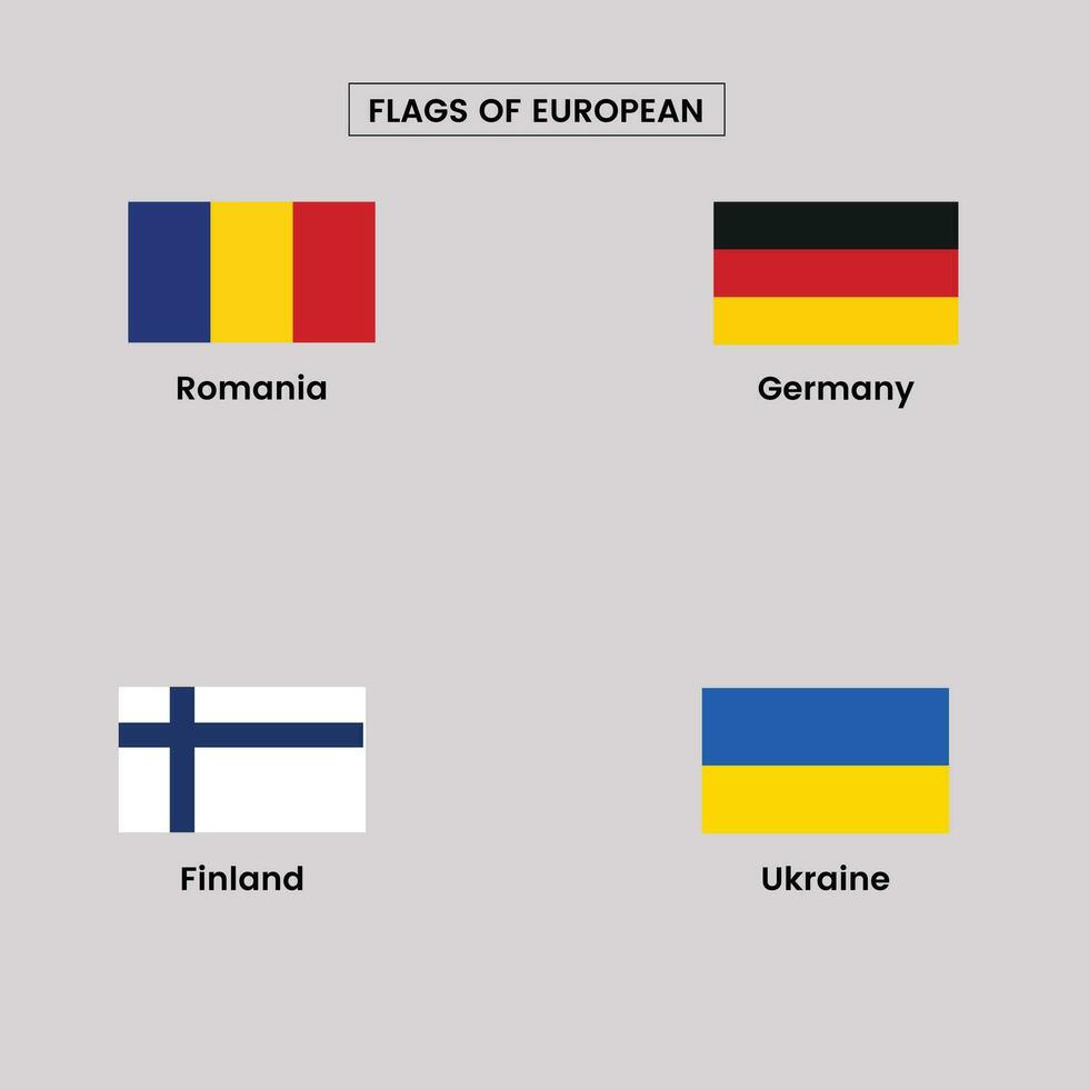 Flags of All European Countries vector