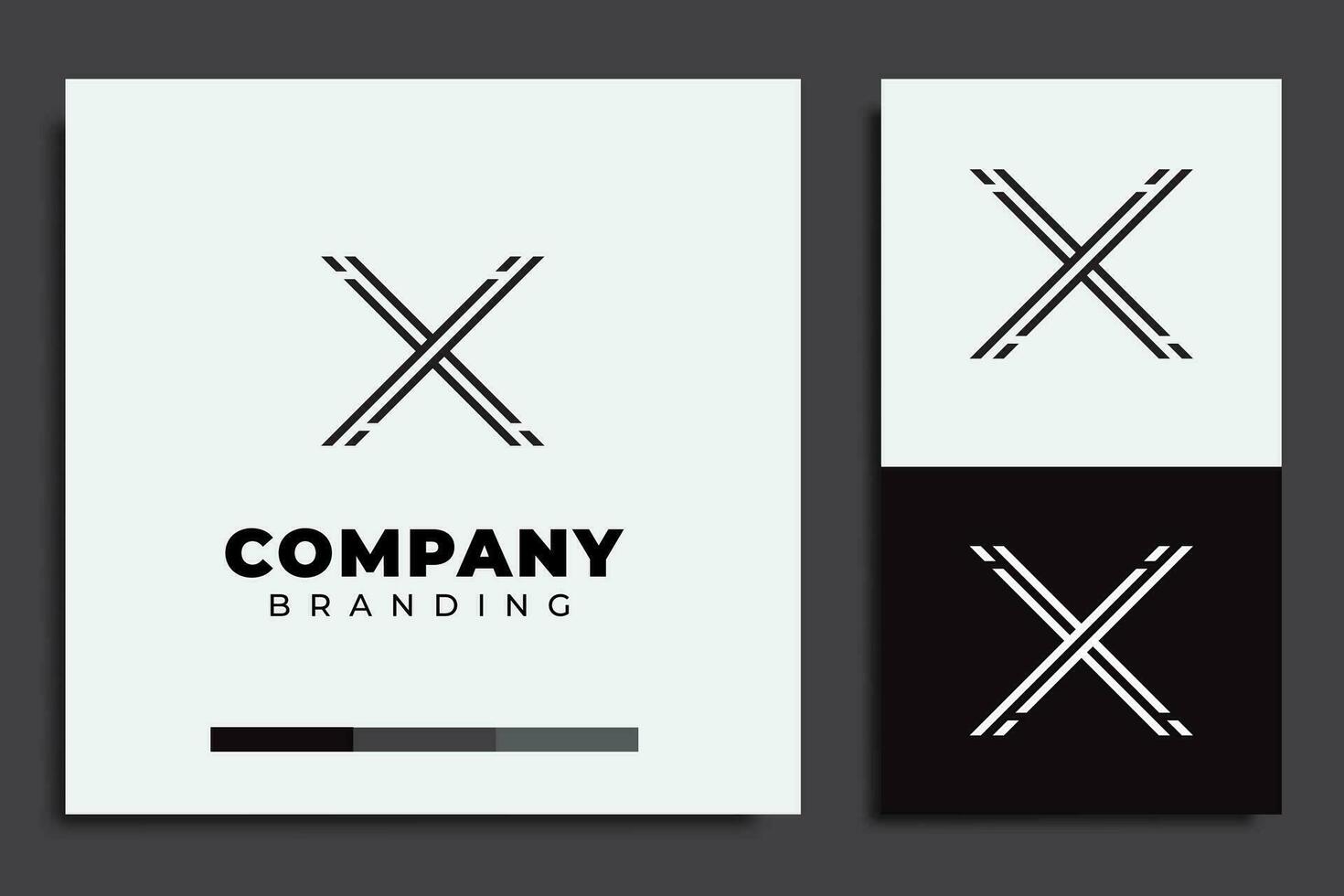 logo and business card template with the letter x vector