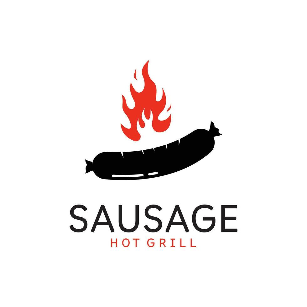 Sausage Logo Template. Street Food Logo Icon. vector