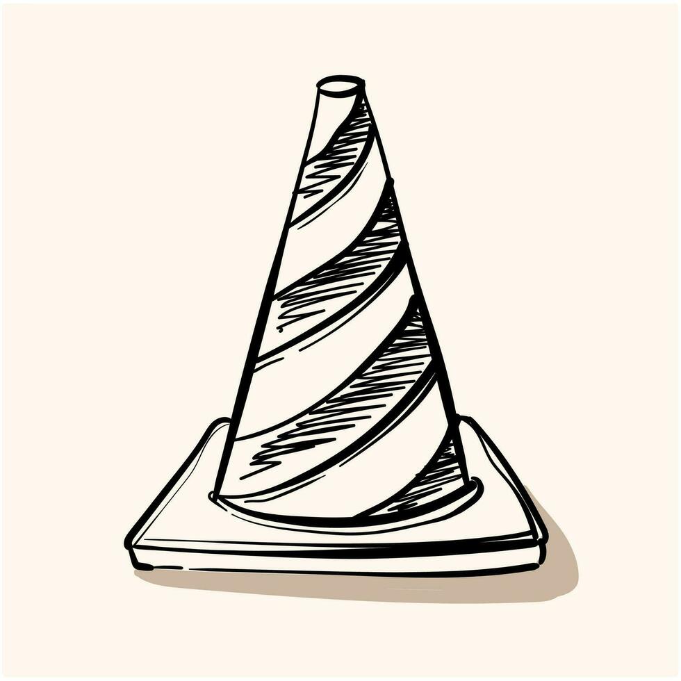Traffic Cone doodle vector icon