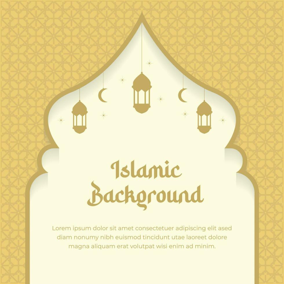 Square Islamic template suitable for commemorating Islamic holidays. Ramadan Kareem, Eid Mubarak, Eid al Adha and Mawlid. Pattern Islamic. vector