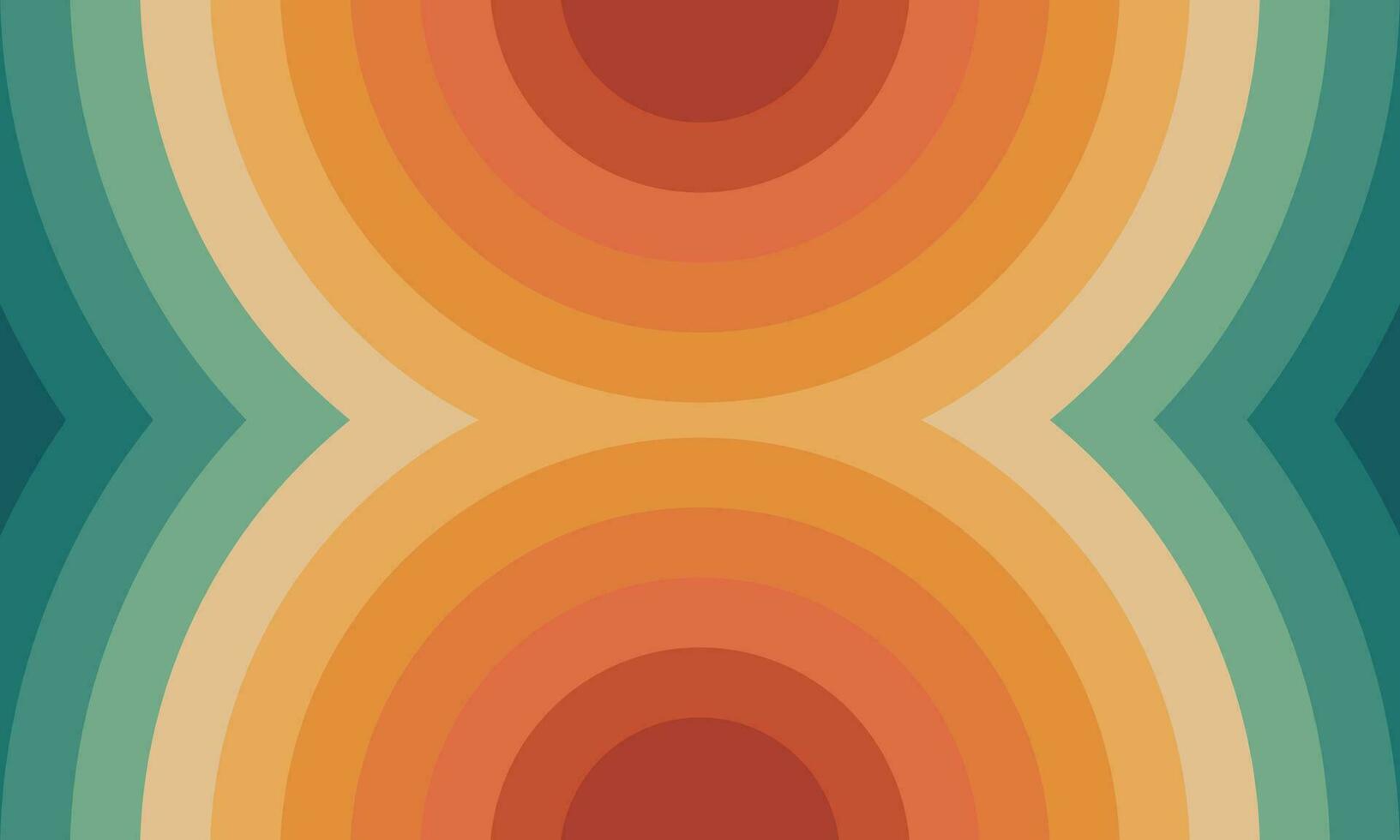 Abstract colorful spectrum sun retro background. Vintage geometric 70s wallpaper. vector