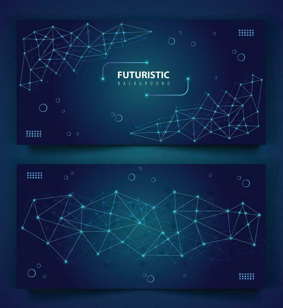 resumen futurista antecedentes puntos conectar para digital tecnología concepto diseño aislado en oscuro azul antecedentes vector