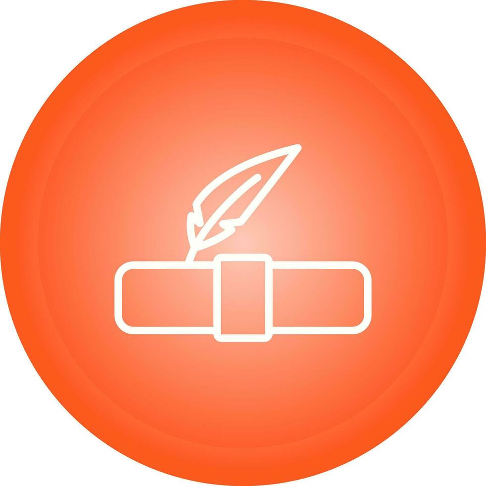 Quill pen with scroll Vector Icon