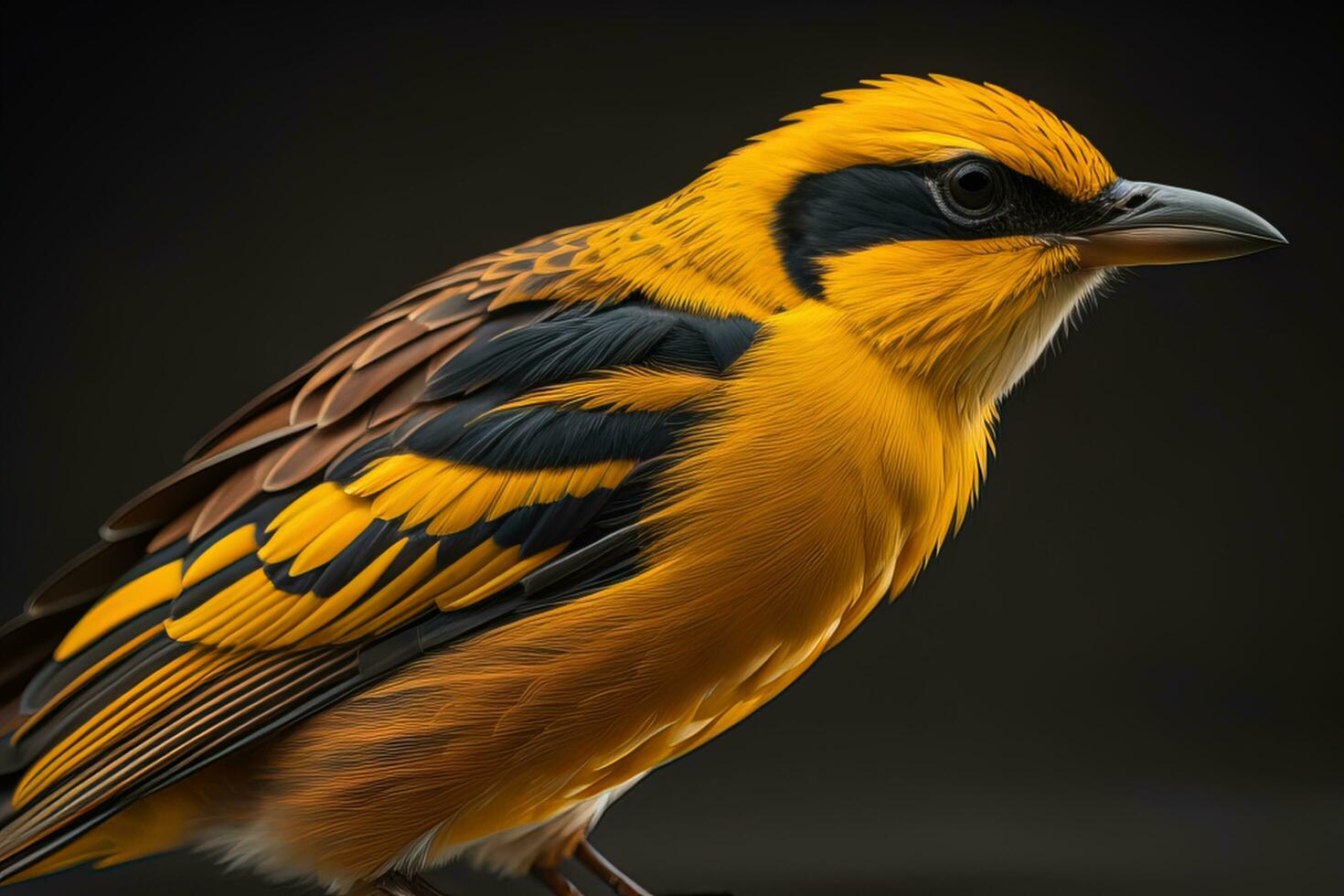 Yellow Feathers on Black Background Stock Image - Image of bird