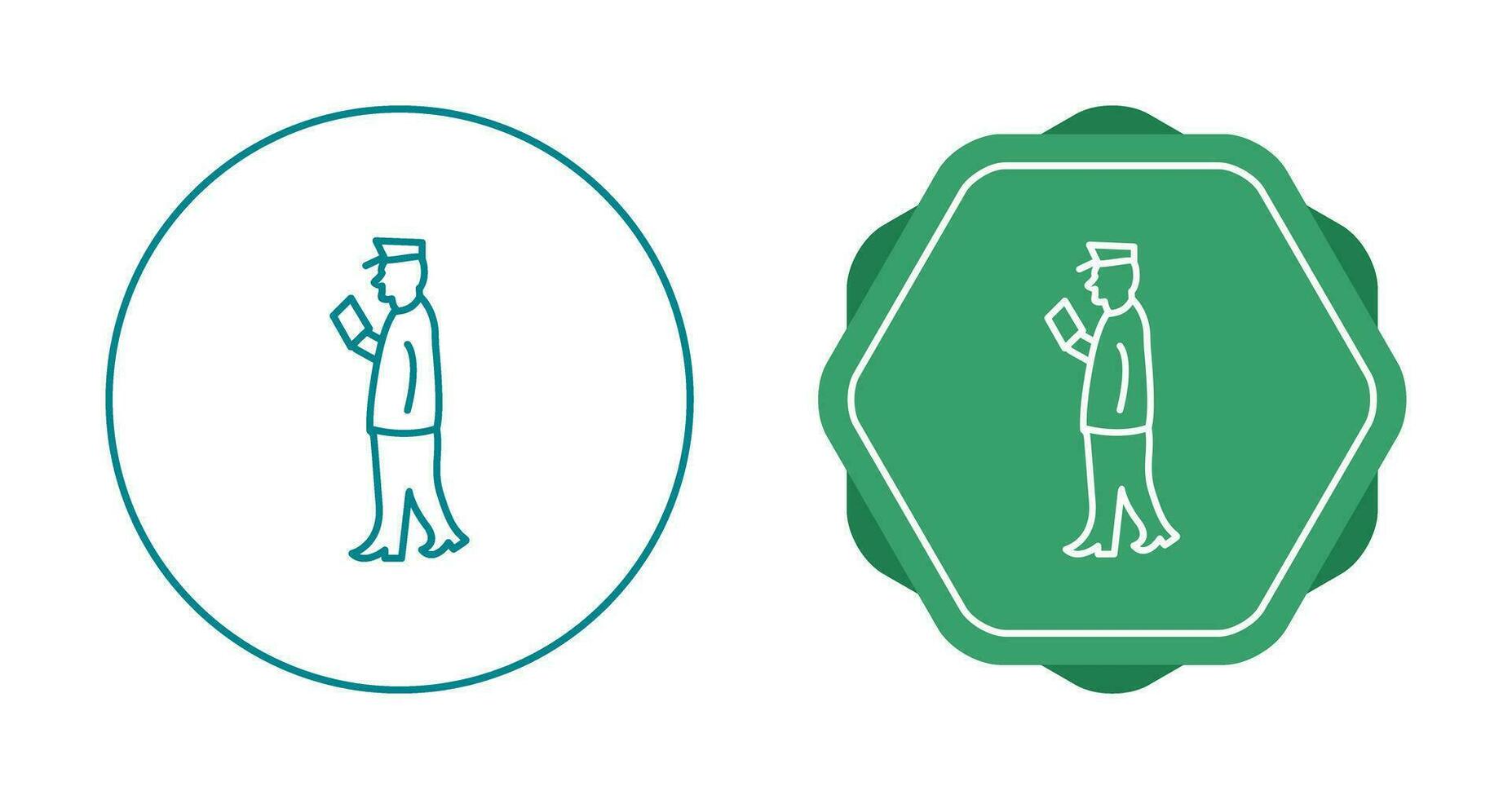 Guard Checking Passport Vector Icon