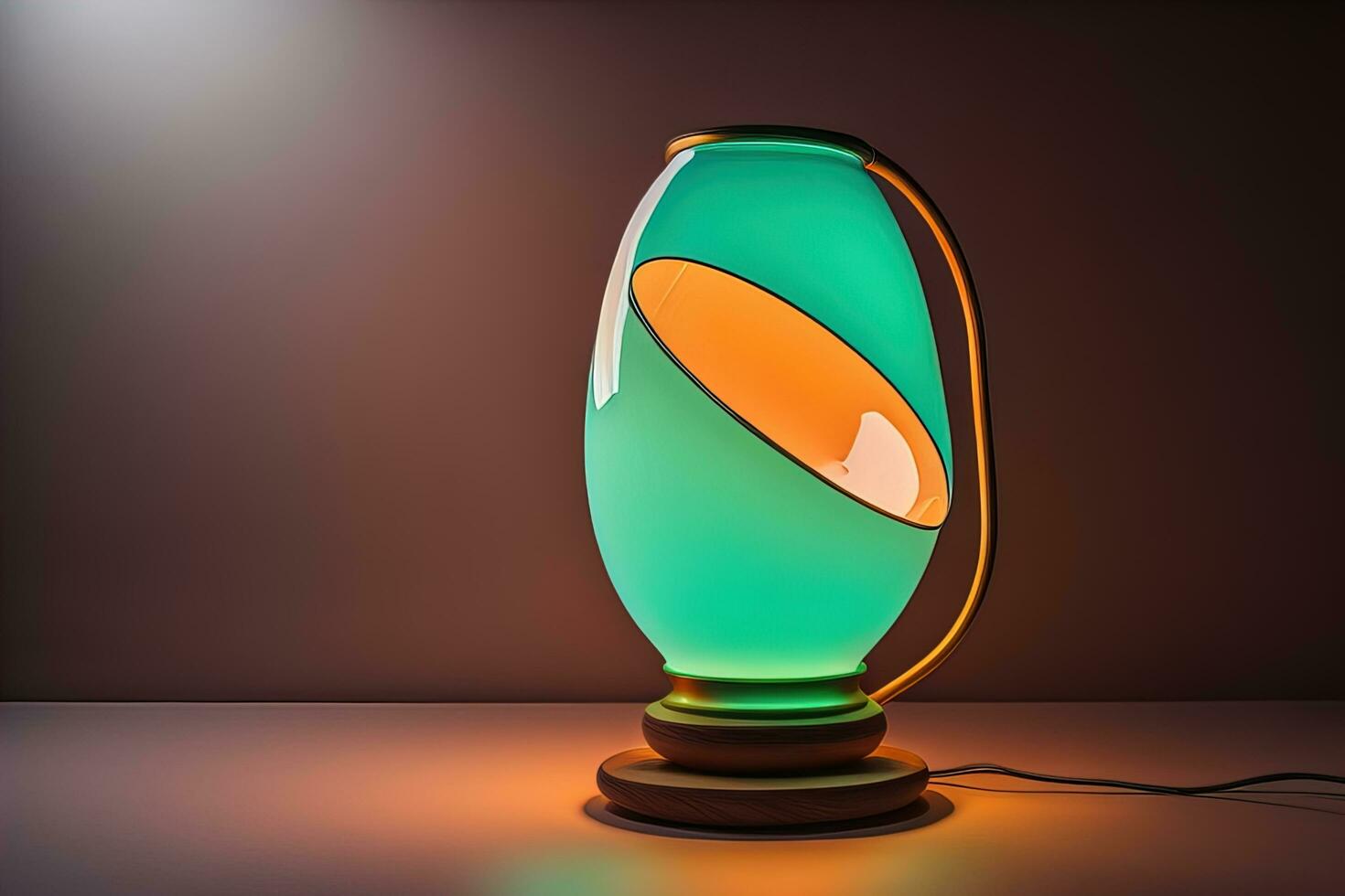 a modern lamp on a solid color background. ai generative photo