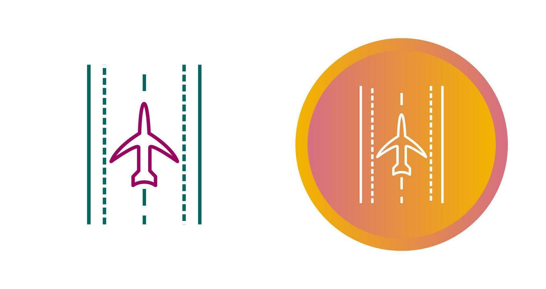 Plane on Runway Vector Icon