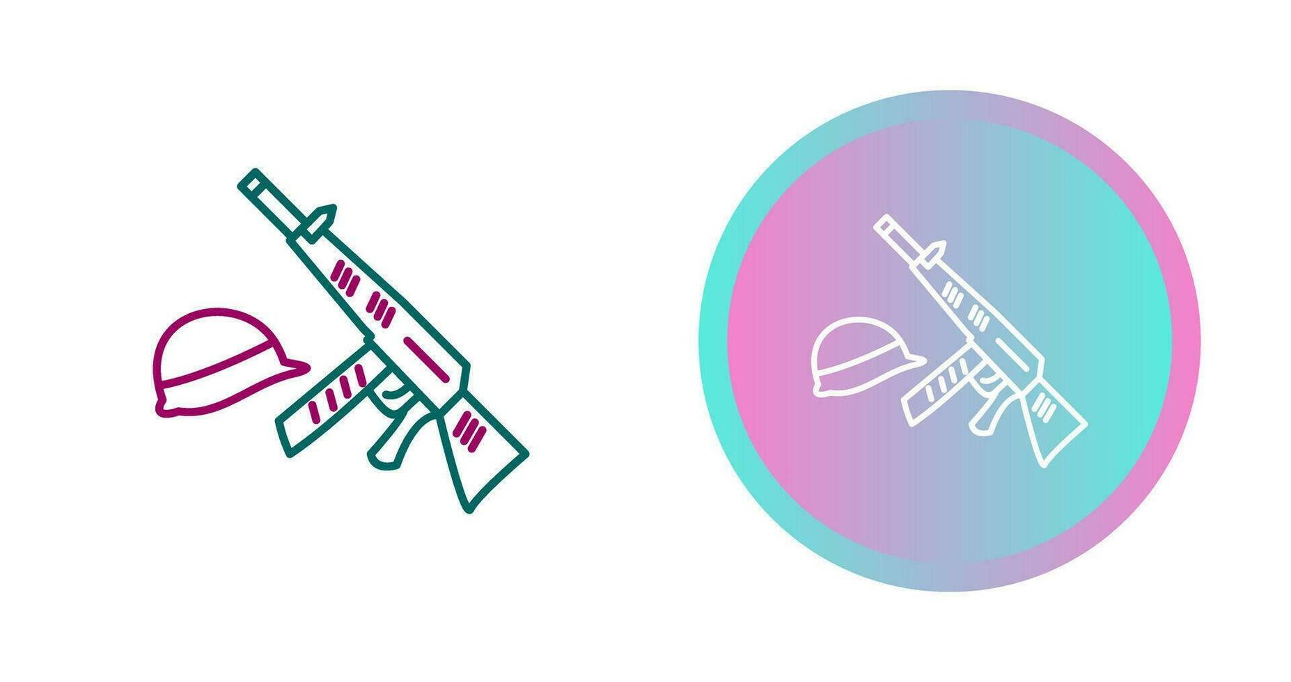Gun and Helmet Vector Icon
