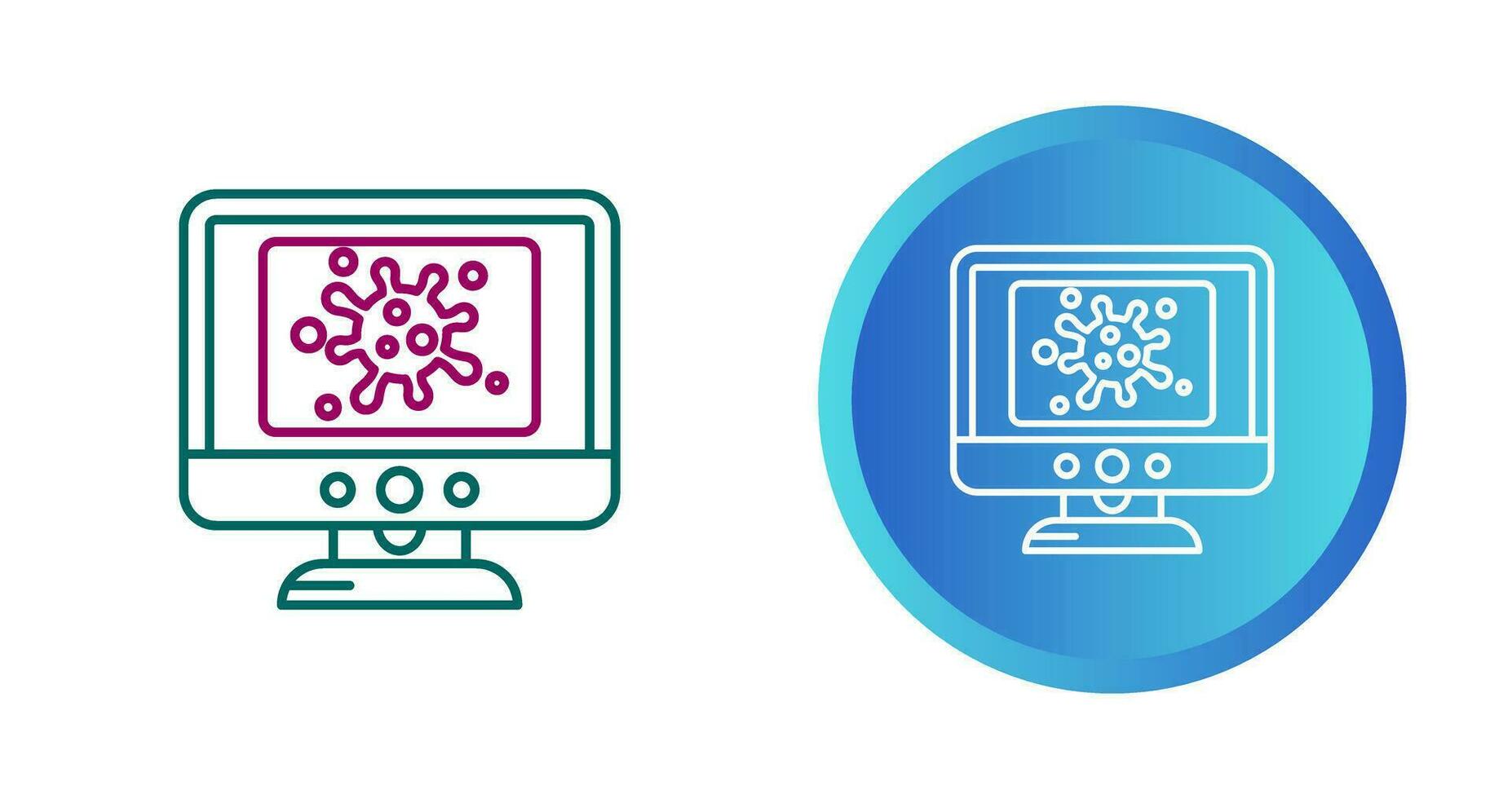 icono de vector de virus lcd