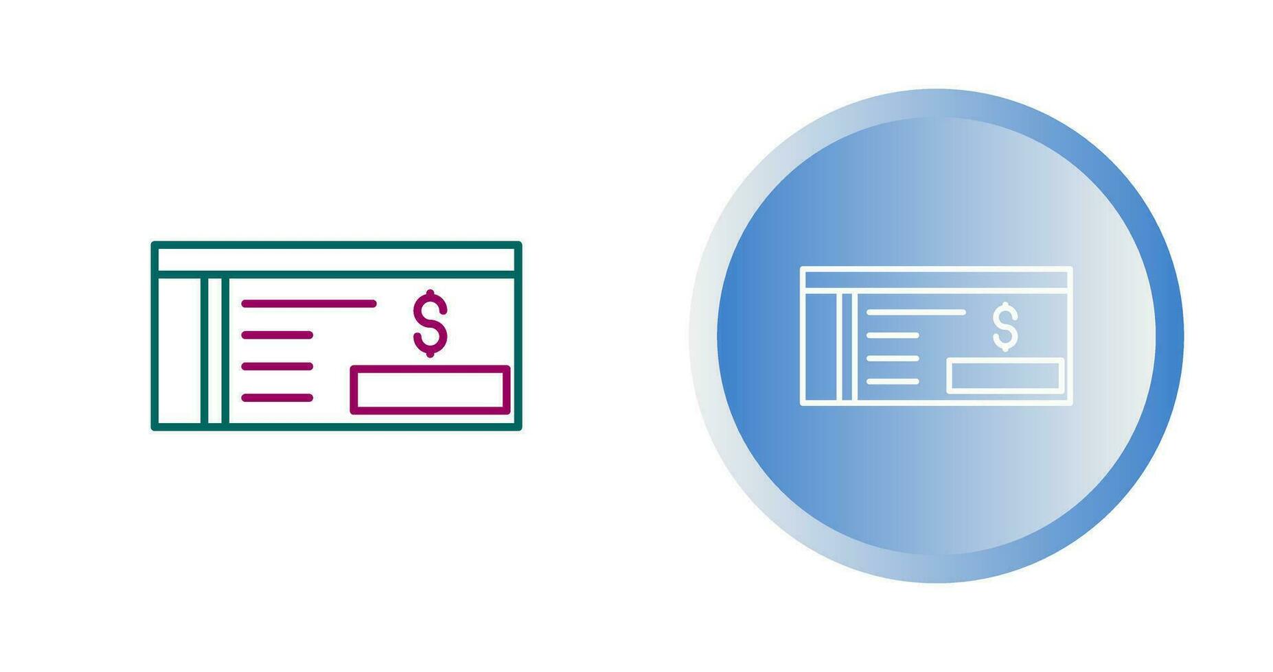 Bank Check Vector Icon