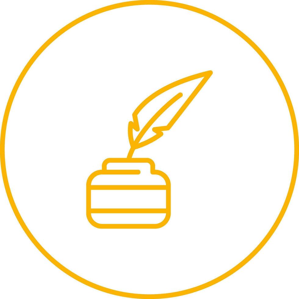 Quill pen with inkwell Vector Icon