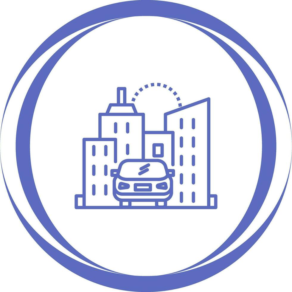 Car in city Vector Icon