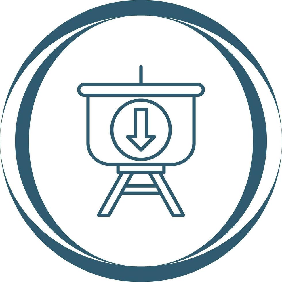 Downloading Presentation Vector Icon