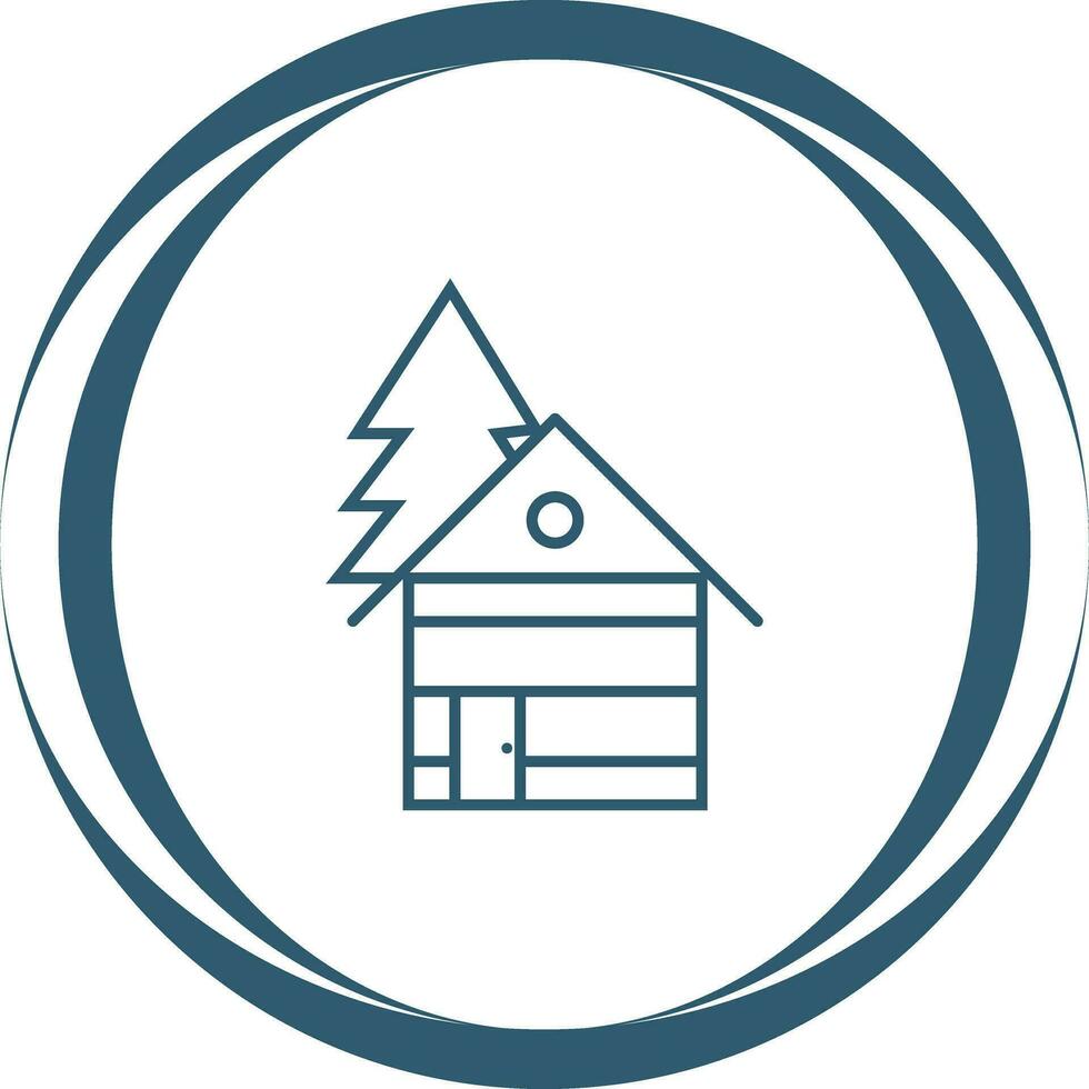 Wood Cabin Vector Icon