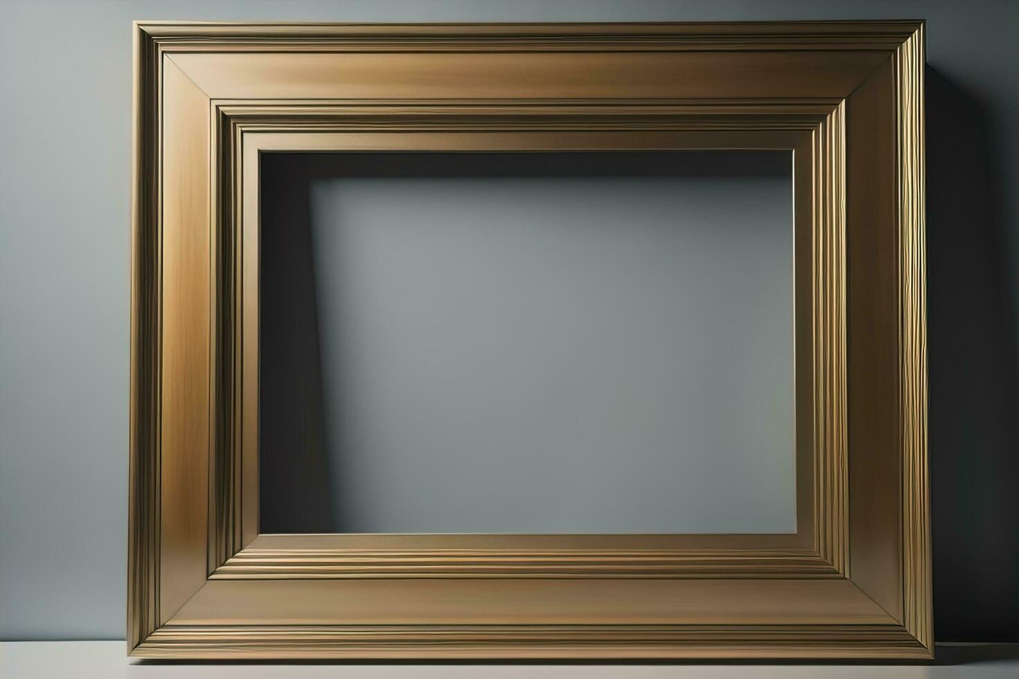 Glass picture frame on a solid color background. ai generative photo