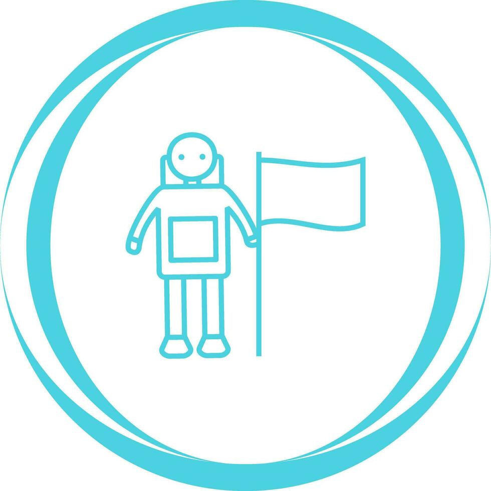 Man with Flag Vector Icon