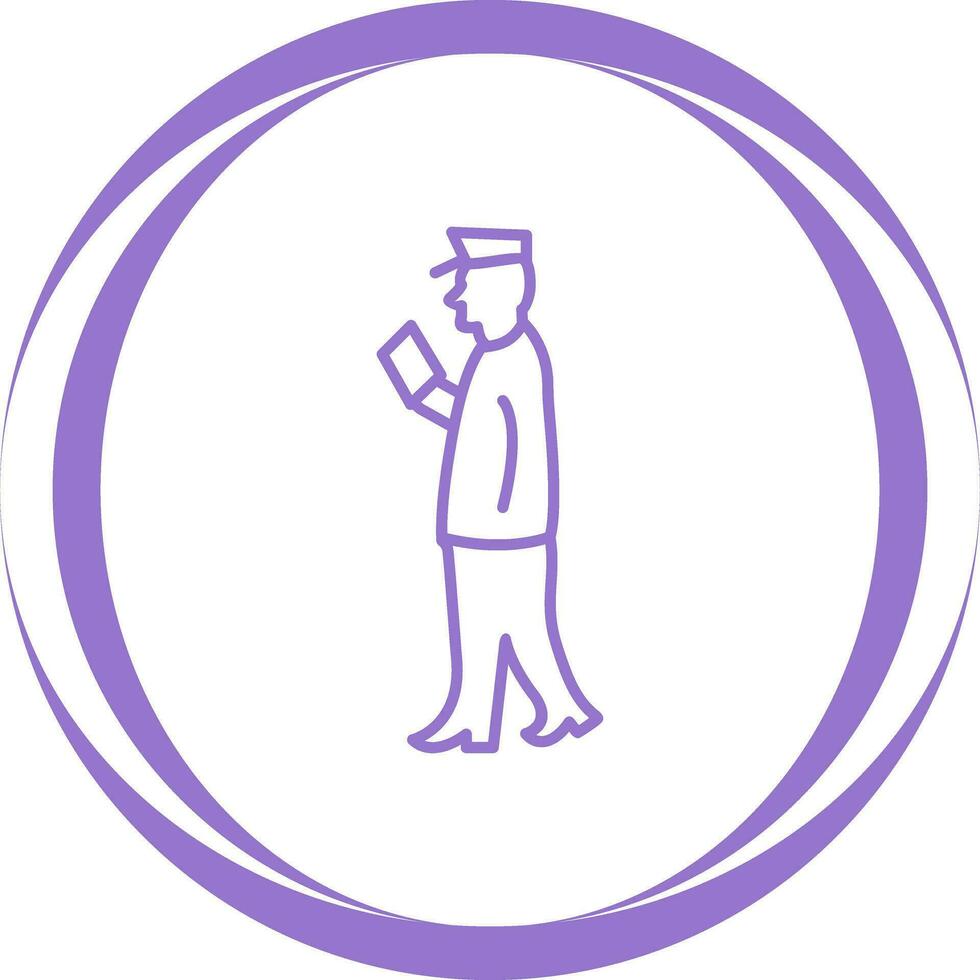 Guard Checking Passport Vector Icon