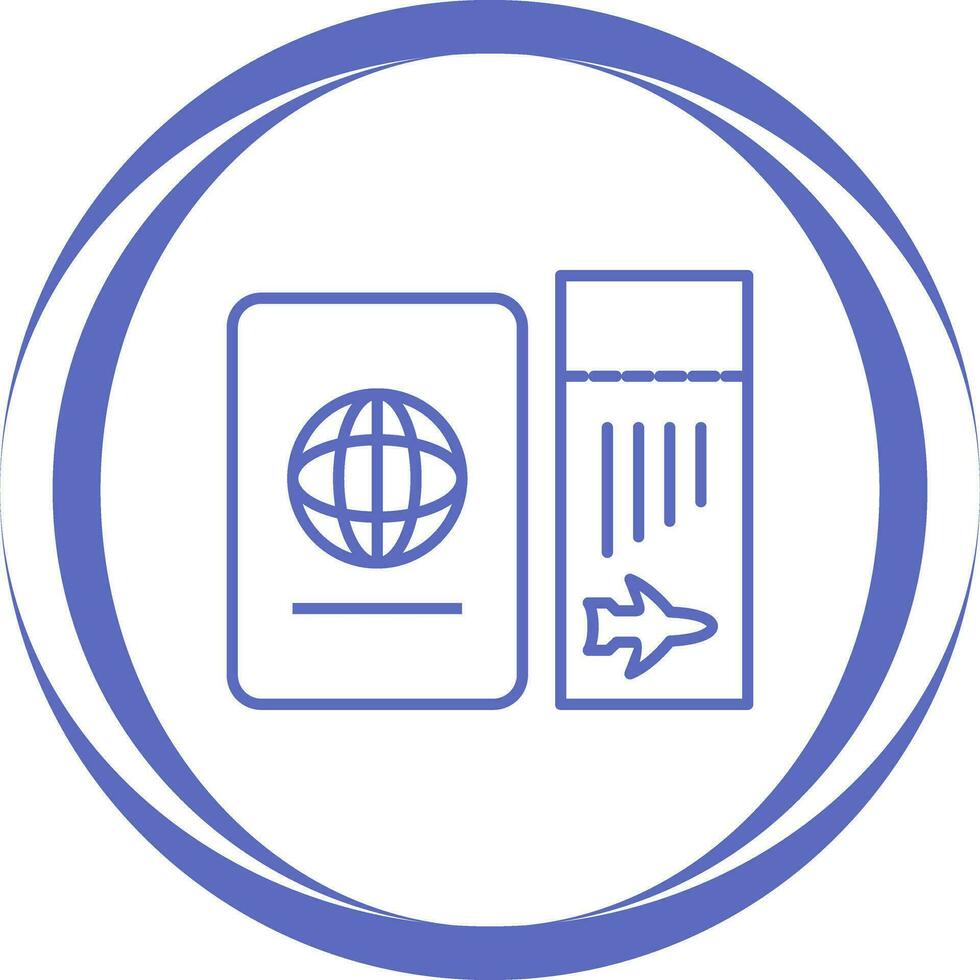 Ticket and Passport Vector Icon