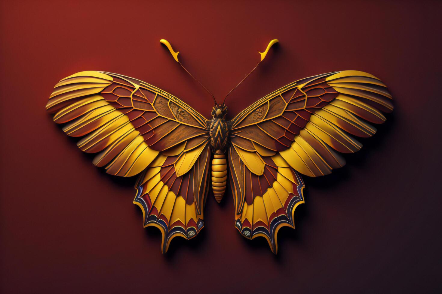 a butterfly on a red background. photo