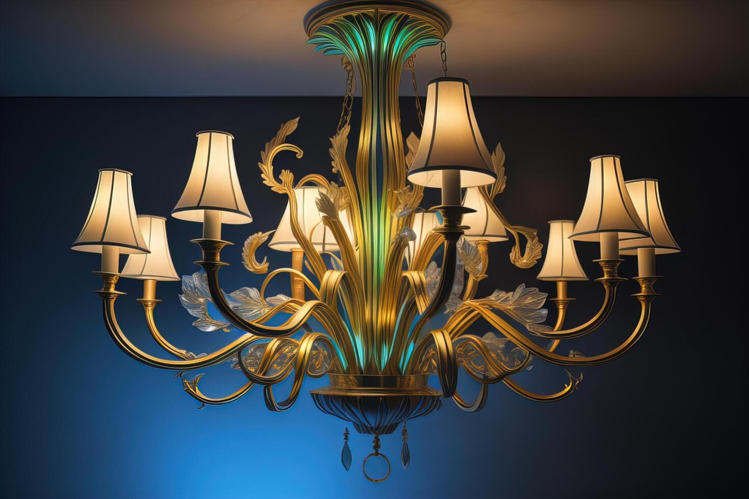 Chandelier in the interior of the room. photo