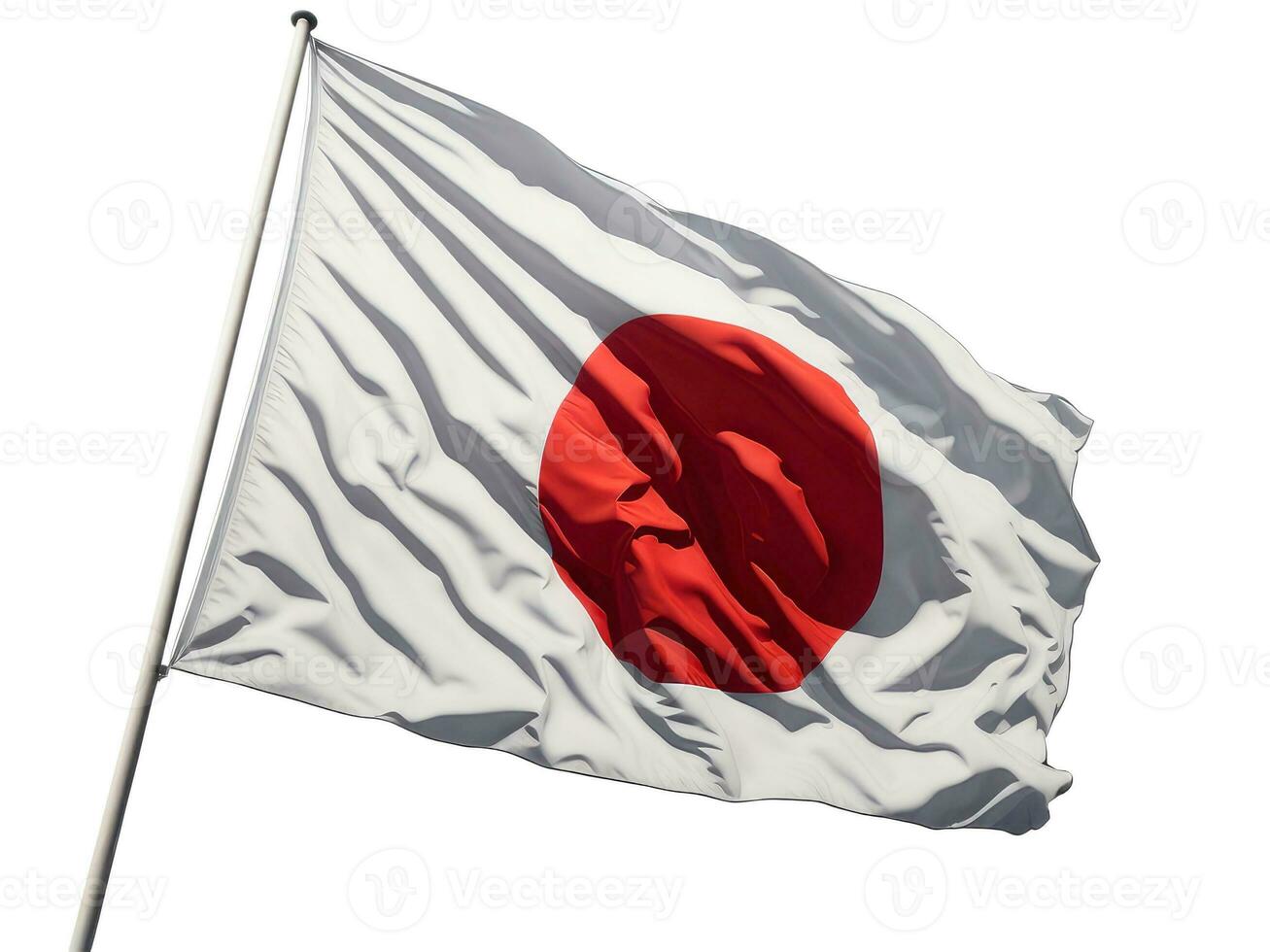 Japan flag Isolated on white background. AI generative photo