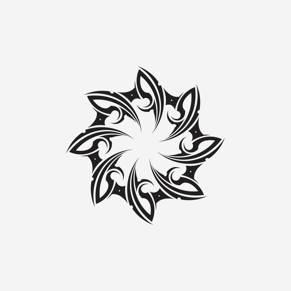 icono de diseño de logotipo vectorial tribal negro y signo tribal vector