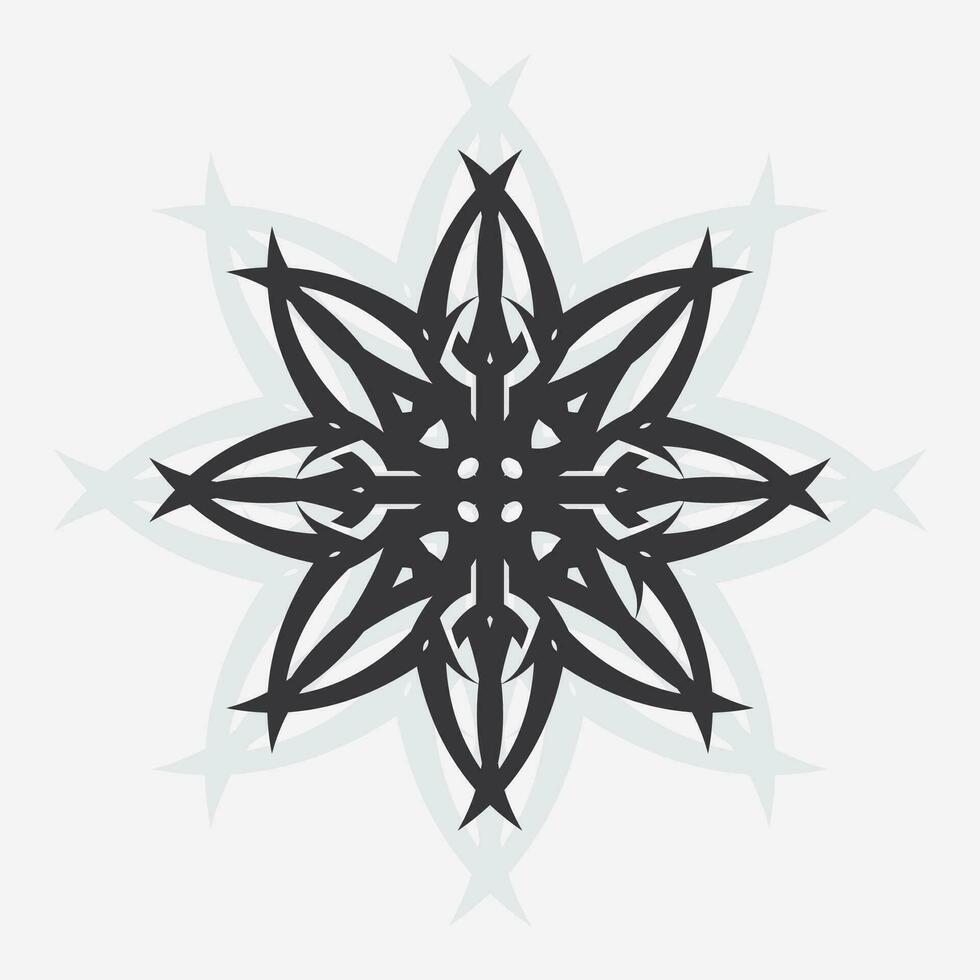 icono de diseño de logotipo vectorial tribal negro y signo tribal vector