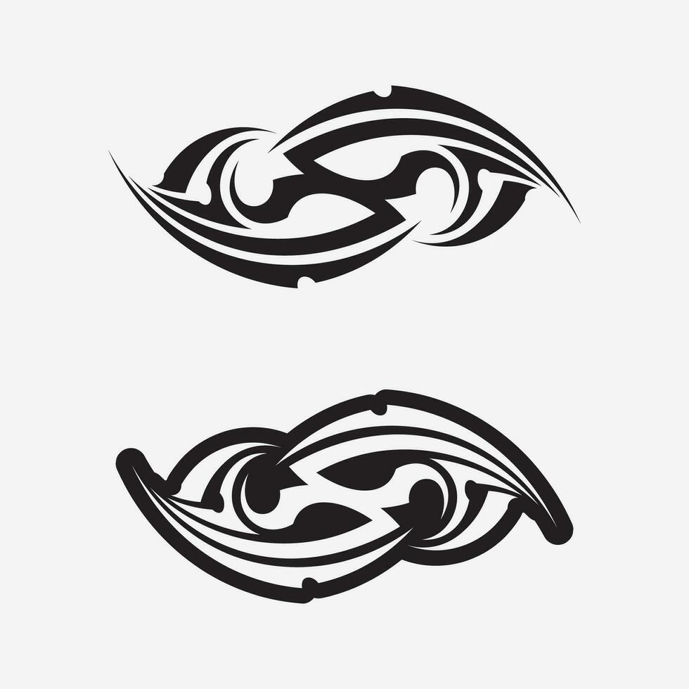 icono de diseño de logotipo vectorial tribal negro y signo tribal vector