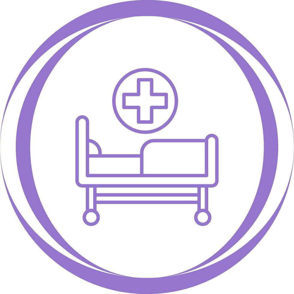 icono de vector de cama de hospital