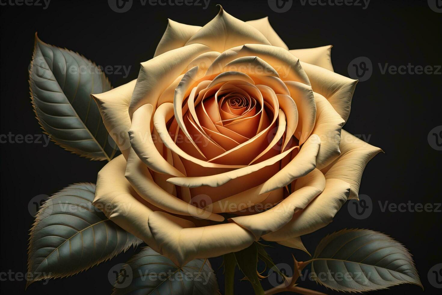 close up of beautiful rose flower on colorful background. ai generative photo