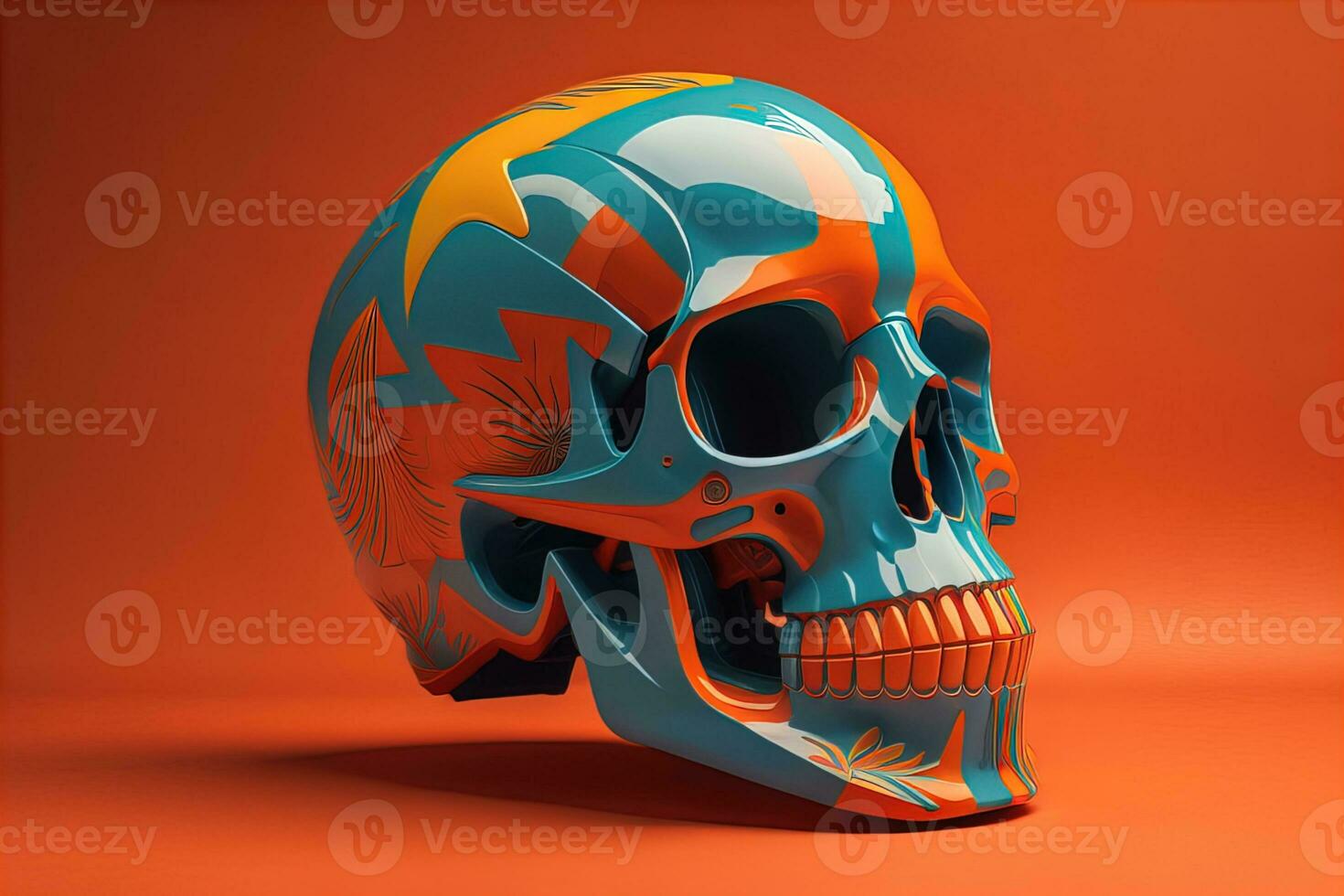 Day of the Dead sugar skull. Mexican sugar skull. ai generative photo